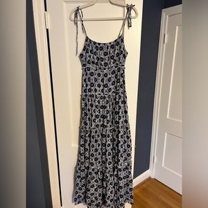 Aqua Long Blue and White Maxi Dress size Medium